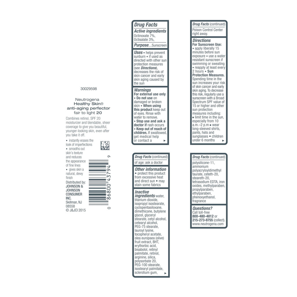 Neutrogena Retinol Treatment and Tinted Facial Moisturizer, Healthy Skin Anti-Aging Perfector with Broad Spectrum SPF 20 Sunscreen - FENGGESTORE20