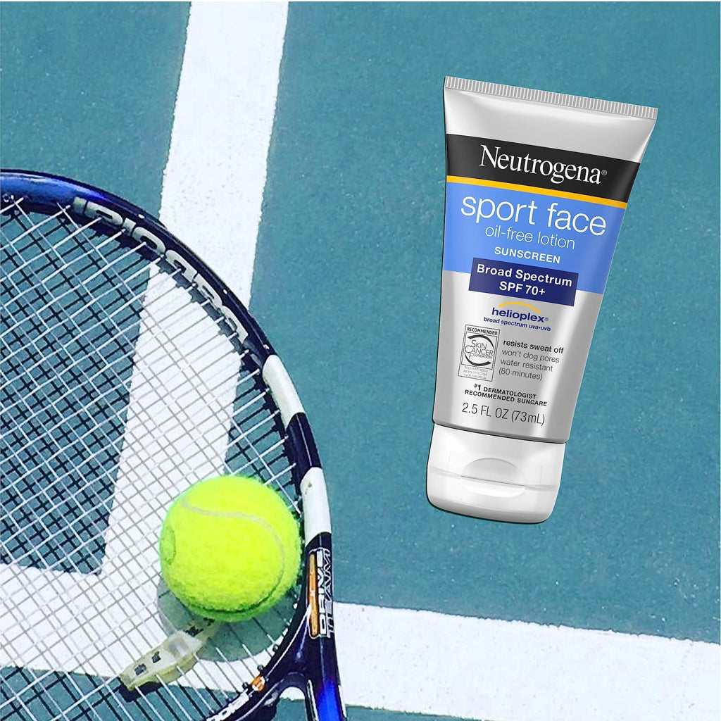 Neutrogena Sport Face Sunscreen SPF 70+, Oil-Free, 2.5 fl oz, Sweat & Water-Resistant - FENGGESTORE20