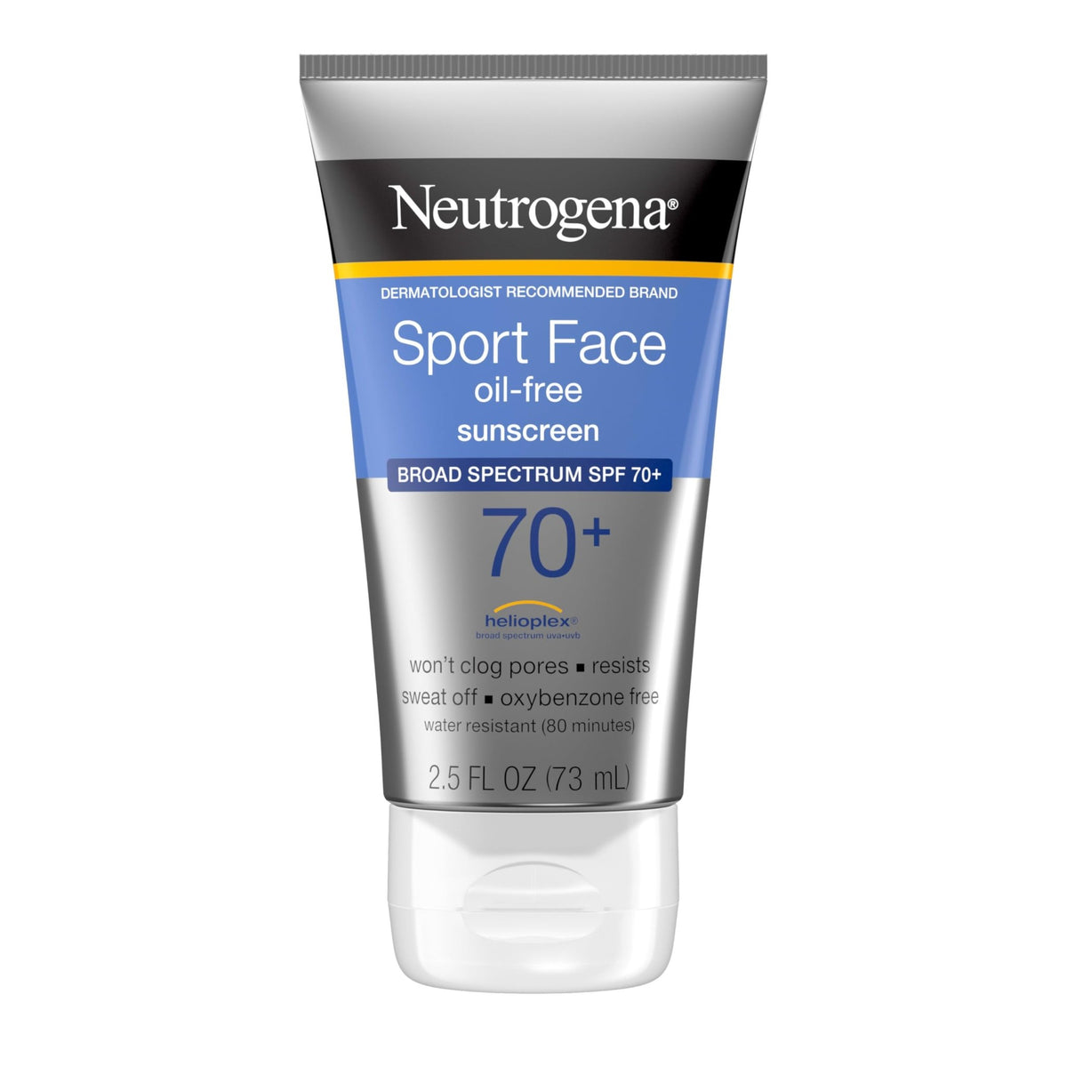 Neutrogena Sport Face Sunscreen SPF 70+, Oil-Free, 2.5 fl oz, Sweat & Water-Resistant - FENGGESTORE20