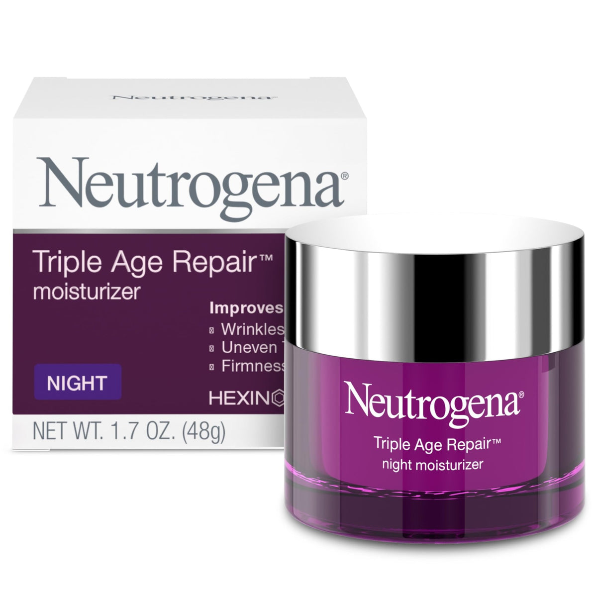 Neutrogena Triple Age Repair Night Face Moisturizer - with Hexinol Technology & Vitamin C, Anti-Wrinkle Face Cream - FENGGESTORE20