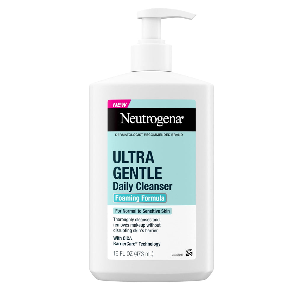 Neutrogena Ultra Gentle Foaming Facial Cleanser, Fragrance Free Hydrating Face Wash for Sensitive Skin, Daily Non Over Drying Makeup Remover - FENGGESTORE20