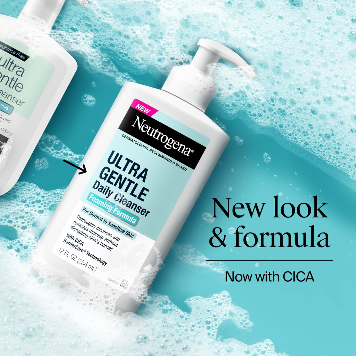 Neutrogena Ultra Gentle Foaming Facial Cleanser, Fragrance Free Hydrating Face Wash for Sensitive Skin, Daily Non Over Drying Makeup Remover - FENGGESTORE20