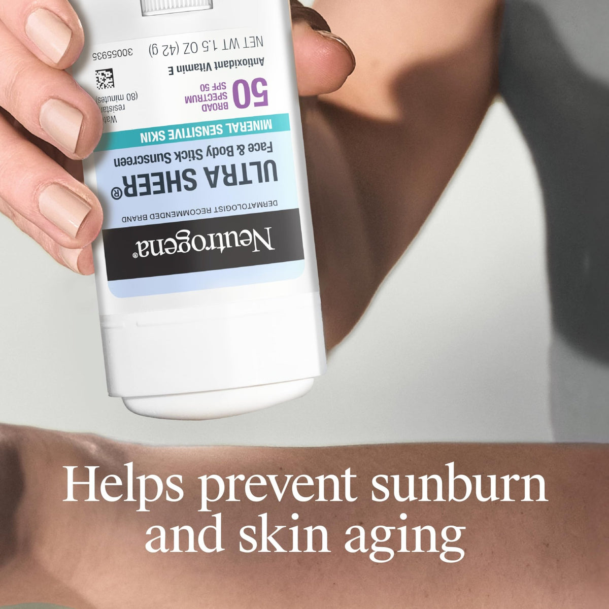 Neutrogena Ultra Sheer Dry Touch SPF 50 Mineral Sunscreen Stick for Sensitive Skin, Zinc Oxide, Body & Face Sunscreen - FENGGESTORE20