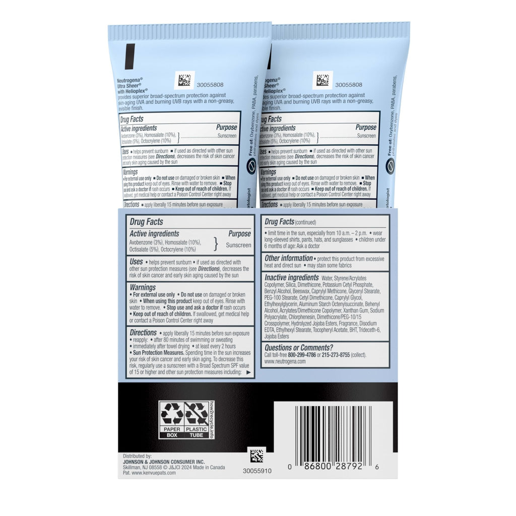 Neutrogena Ultra Sheer Dry-Touch Sunscreen For Face & Body, SPF 45 Broad Spectrum UVA/UVB Protection - FENGGESTORE20