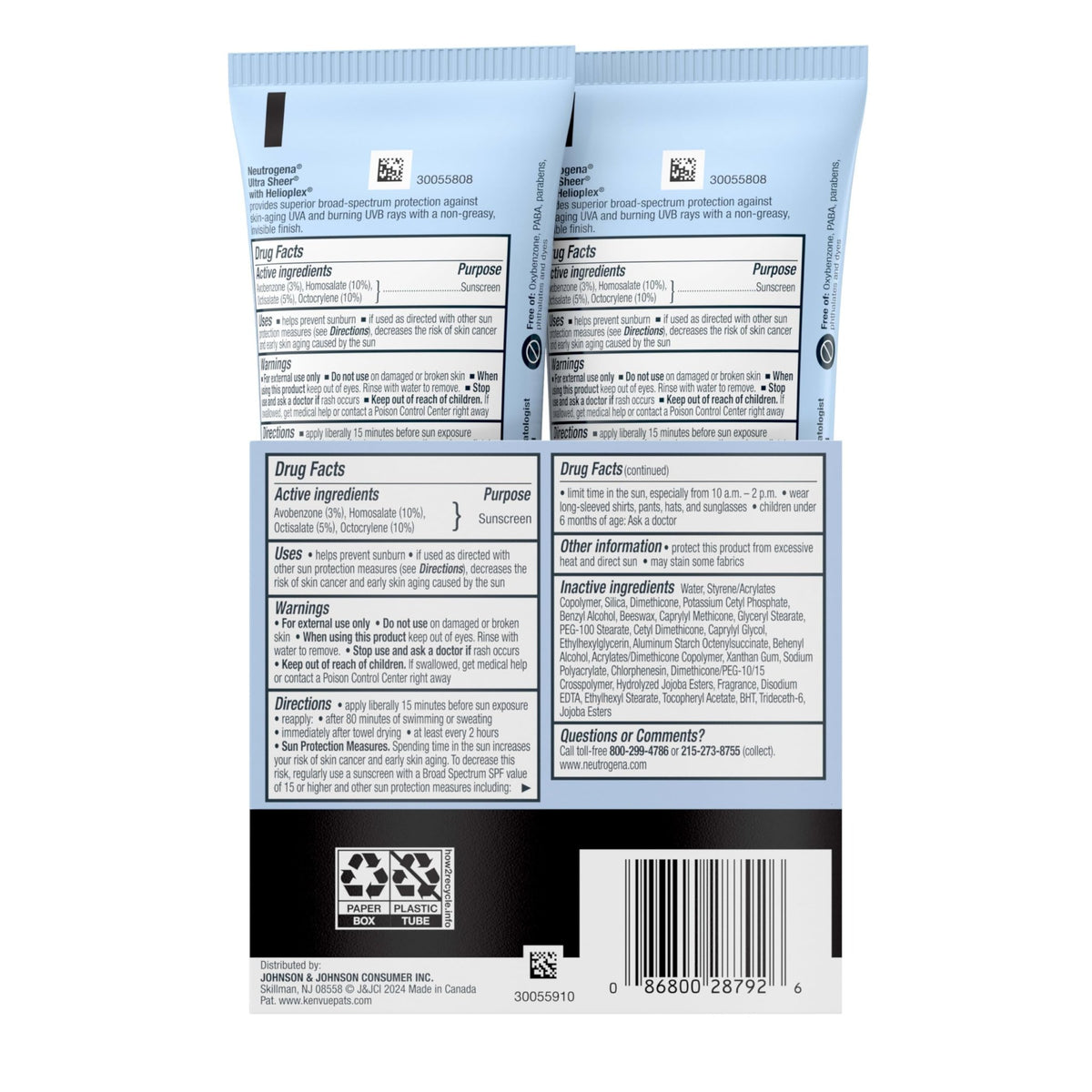 Neutrogena Ultra Sheer Dry-Touch Sunscreen For Face & Body, SPF 45 Broad Spectrum UVA/UVB Protection - FENGGESTORE20