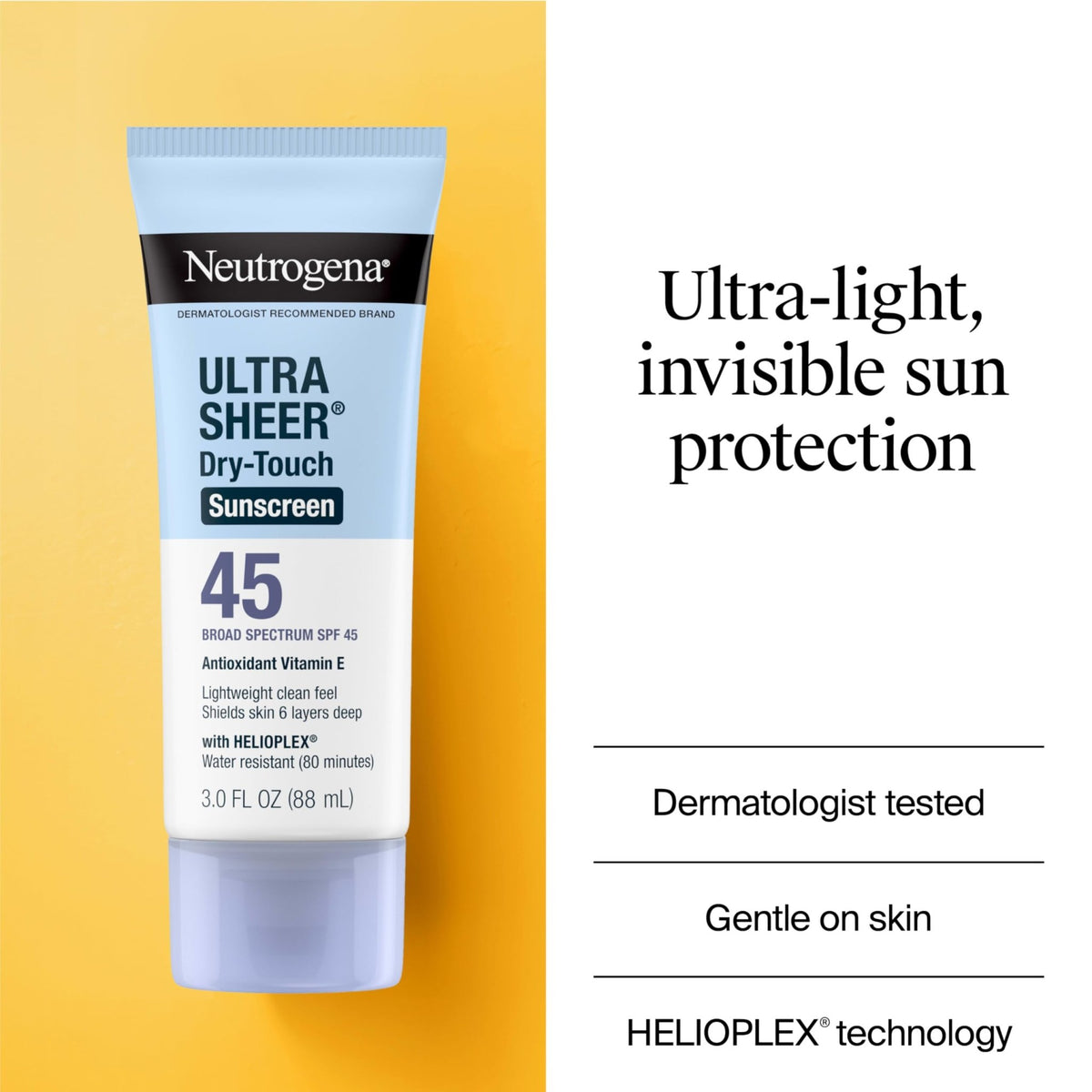 Neutrogena Ultra Sheer Dry-Touch Sunscreen For Face & Body, SPF 45 Broad Spectrum UVA/UVB Protection - FENGGESTORE20