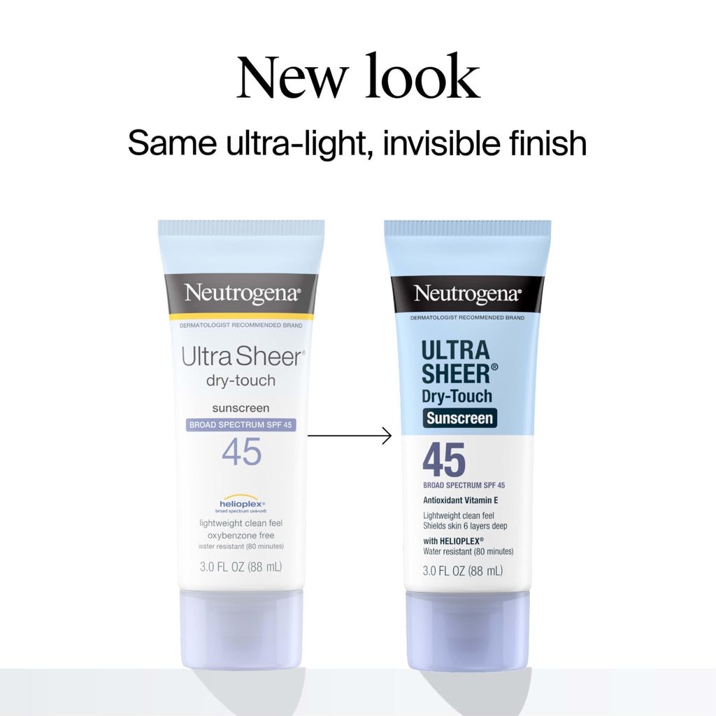 Neutrogena Ultra Sheer Dry-Touch Sunscreen For Face & Body, SPF 45 Broad Spectrum UVA/UVB Protection - FENGGESTORE20