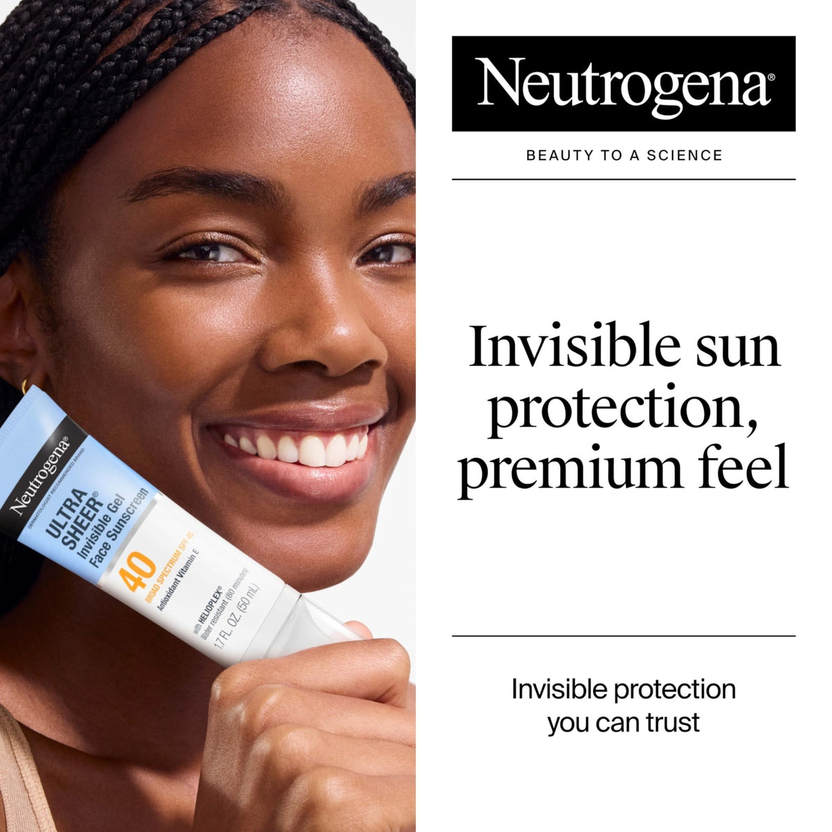 Neutrogena Ultra Sheer Invisible Gel Face Sunscreen SPF 40, Facial Sunscreen & Moisturizer - FENGGESTORE20