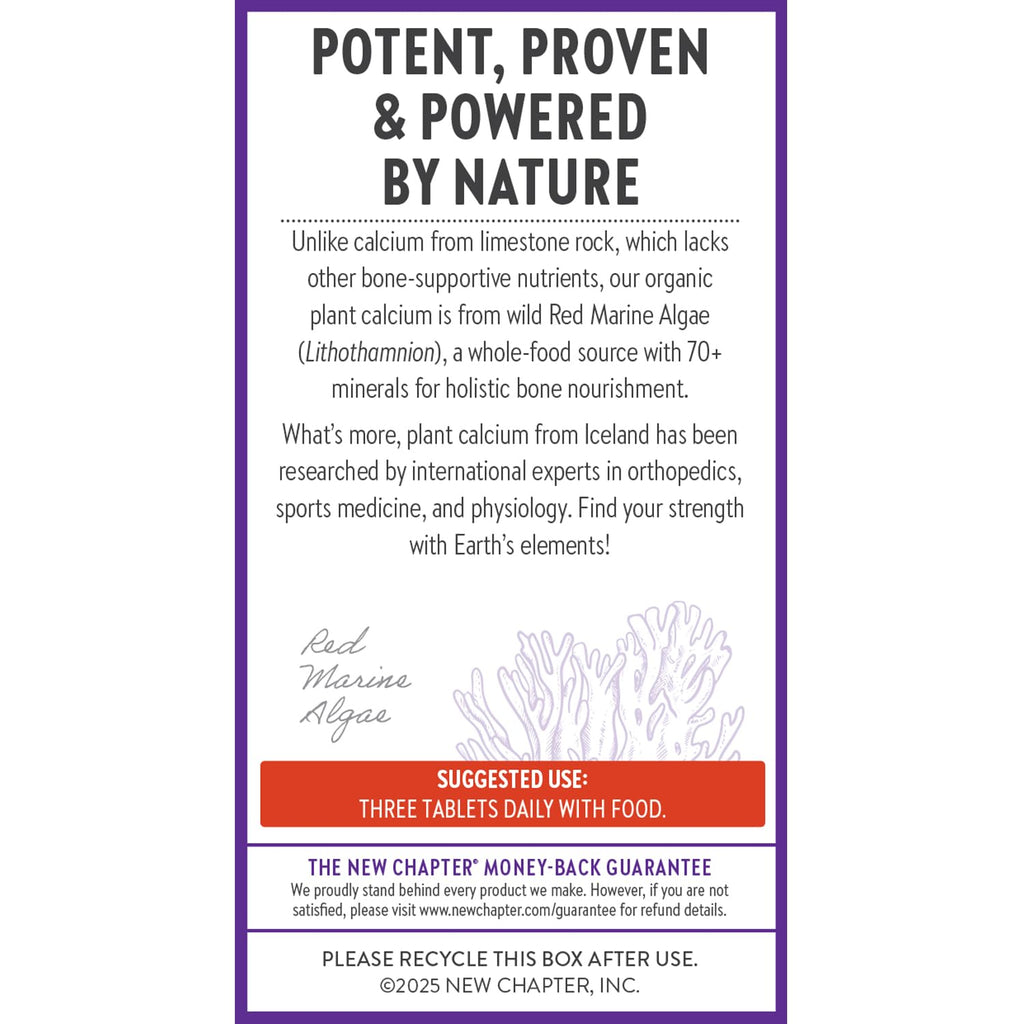 New Chapter Calcium Supplement - Bone Strength Plant-Based USDA Organic Calcium with Magnesium, Vitamin D3+K2, for Bone Health & Joint Mobility, Heart Support - FENGGESTORE20