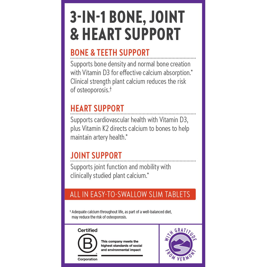 New Chapter Calcium Supplement - Bone Strength Plant-Based USDA Organic Calcium with Magnesium, Vitamin D3+K2, for Bone Health & Joint Mobility, Heart Support - FENGGESTORE20