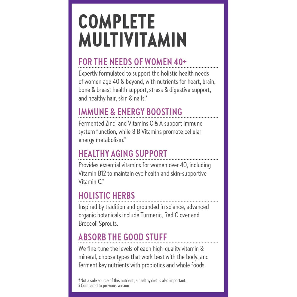 New Chapter Women’s Multivitamin 40+, extra B6 & B12, Biotin for Hair Growth, D3, Vit C, Zinc for Immune & Stress Support, Gentle on an Empty Stomach - FENGGESTORE20