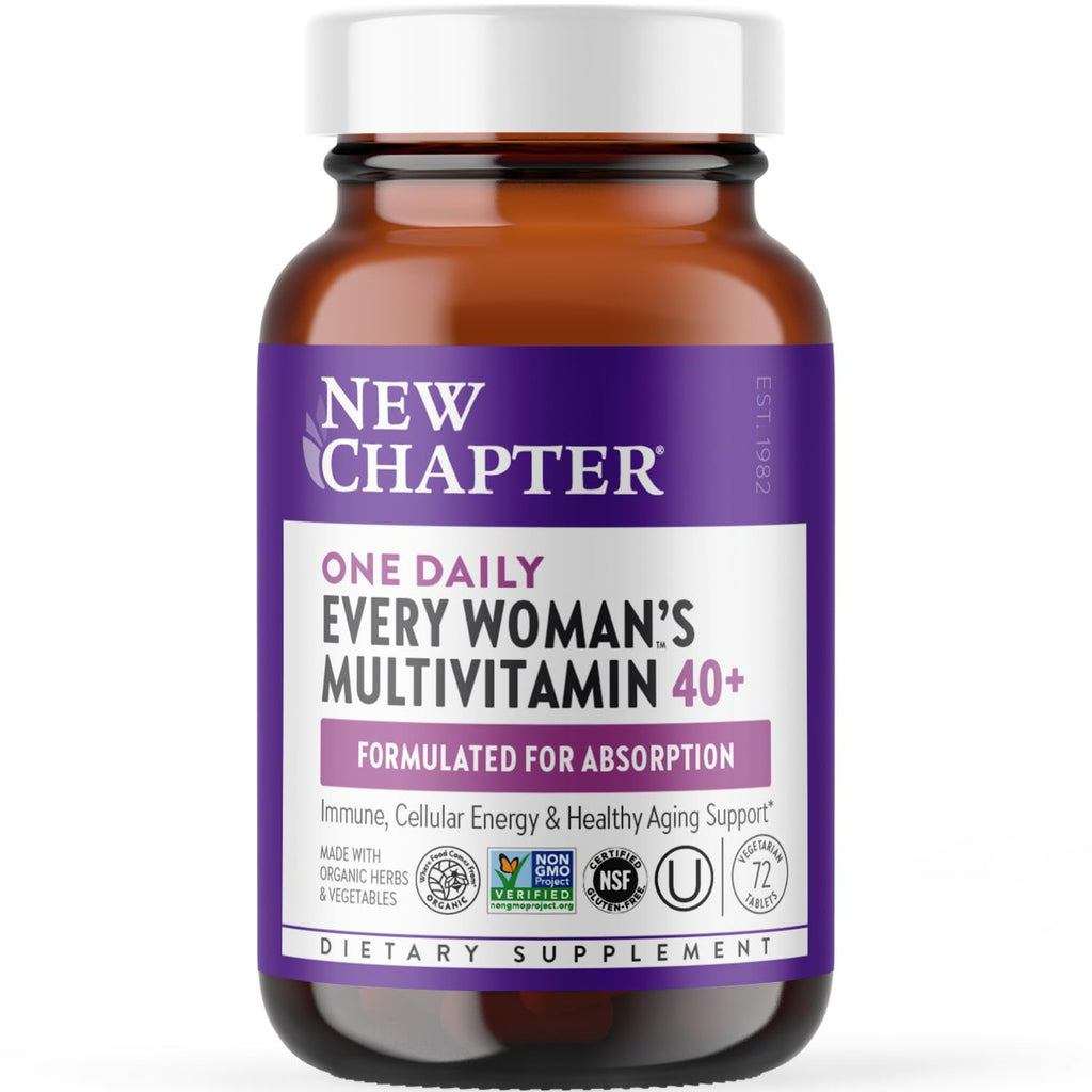New Chapter Women’s Multivitamin 40+, extra B6 & B12, Biotin for Hair Growth, D3, Vit C, Zinc for Immune & Stress Support, Gentle on an Empty Stomach - FENGGESTORE20