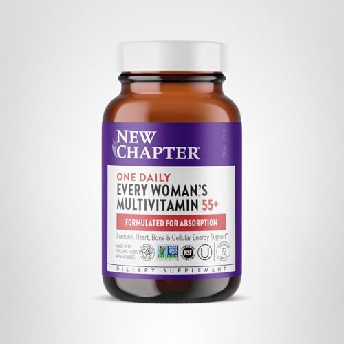 New Chapter Women’s Multivitamin 55+, Astaxanthin, B6, B12, D3, Vitamin C & Zinc, Immune, Heart, Cellular Energy, and Bone Support, Gentle on The Stomach - FENGGESTORE20