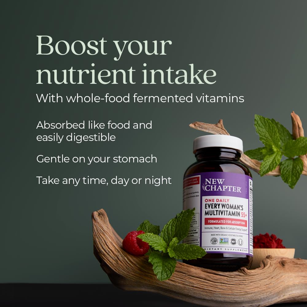 New Chapter Women’s Multivitamin 55+, Astaxanthin, B6, B12, D3, Vitamin C & Zinc, Immune, Heart, Cellular Energy, and Bone Support, Gentle on The Stomach - FENGGESTORE20