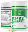 New Elements Vitamin D3 K2 10,000 IU with Magnesium Glycinate 500mg - Bone Health, Immune Support, Energy & Mood - Non-GMO, Gluten-Free - FENGGESTORE20