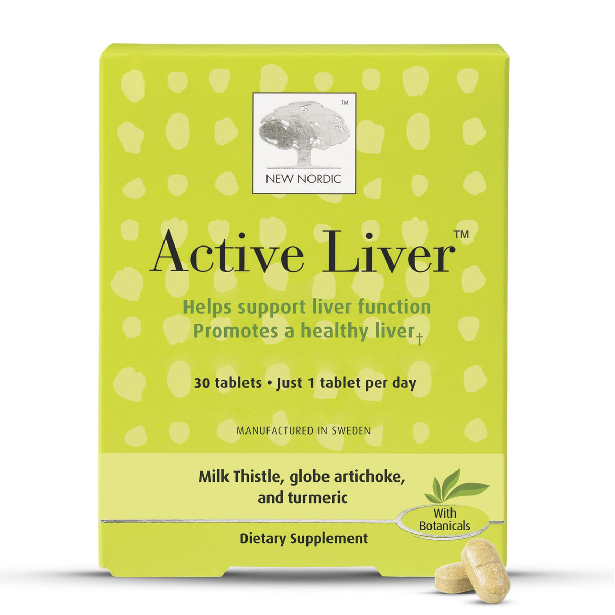 NEW NORDIC Active Liver 30-Day Supply, Daily Liver Supplement, Milk Thistle, Artichoke & Turmeric, 30 Tablets (Pack of 1) - FENGGESTORE20