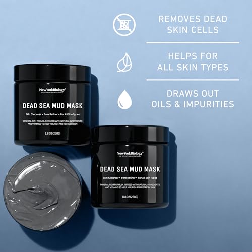 New York Biology Dead Sea Mud Mask for Face and Body | Spa Quality Pore Refiner for Oily Skin | Natural Skincare for Women & Men - FENGGESTORE20