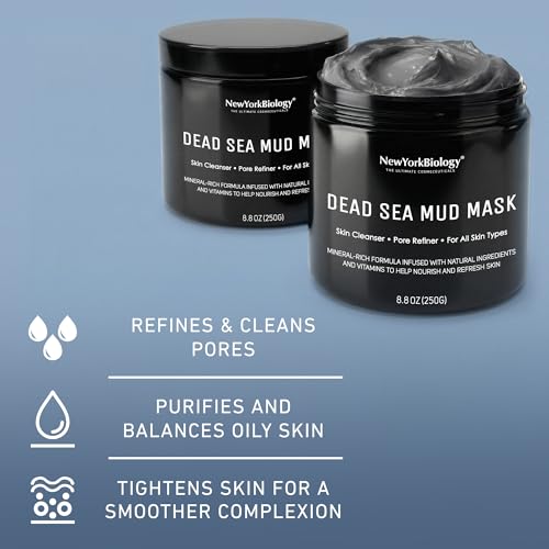 New York Biology Dead Sea Mud Mask for Face and Body | Spa Quality Pore Refiner for Oily Skin | Natural Skincare for Women & Men - FENGGESTORE20