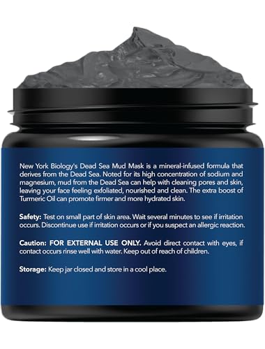 New York Biology Dead Sea Mud Mask for Face and Body | with Turmeric Oil | Spa Quality Pore Refiner for Oily Skin | Natural Skincare for Women & Men - FENGGESTORE20
