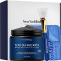 New York Biology Dead Sea Mud Mask for Face & Body | with Stem Cell and Collagen | Face Mask, Brush Applicator, Towel | Spa Quality Pore Refiner for Oily Skin - FENGGESTORE20