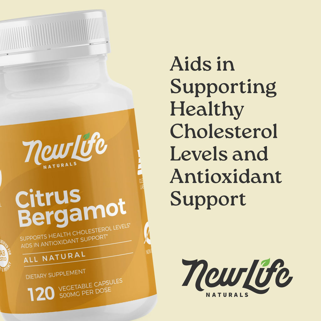 NewLife Naturals Citrus Bergamot Supplements 500 MG - Heart Health - Supplement for Wellness and Aging Support - FENGGESTORE20