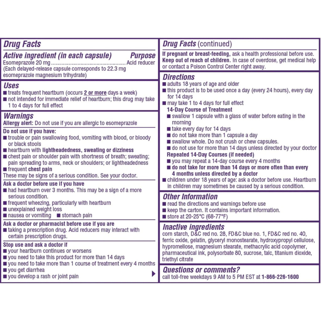 Nexium 24HR Acid Reducer Heartburn Relief Capsules for All-Day and All-Night Protection from Frequent Heartburn, Heartburn Medicine with Esomeprazole Magnesium - 42 Count - FENGGESTORE20