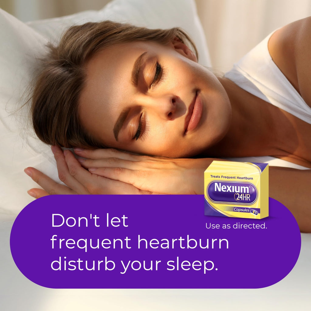 Nexium 24HR Acid Reducer Heartburn Relief Capsules for All-Day and All-Night Protection from Frequent Heartburn, Heartburn Medicine with Esomeprazole Magnesium - 42 Count - FENGGESTORE20