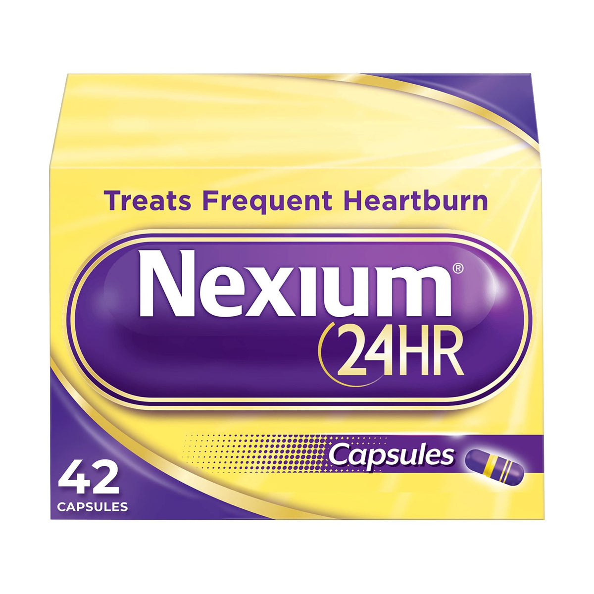 Nexium 24HR Acid Reducer Heartburn Relief Capsules for All-Day and All-Night Protection from Frequent Heartburn, Heartburn Medicine with Esomeprazole Magnesium - 42 Count - FENGGESTORE20