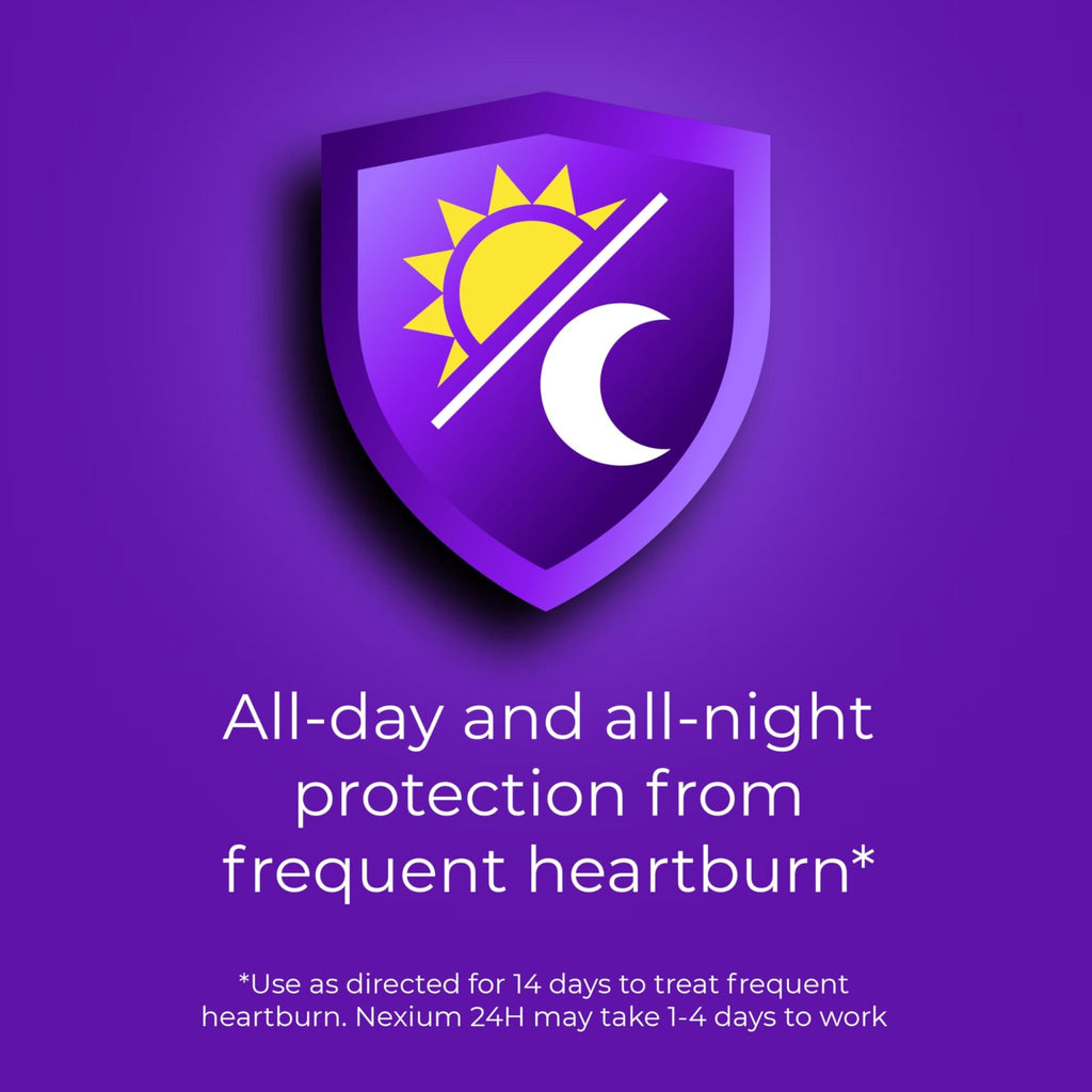Nexium 24HR Acid Reducer Heartburn Relief Capsules for All-Day and All-Night Protection from Frequent Heartburn, Heartburn Medicine with Esomeprazole Magnesium - 42 Count - FENGGESTORE20