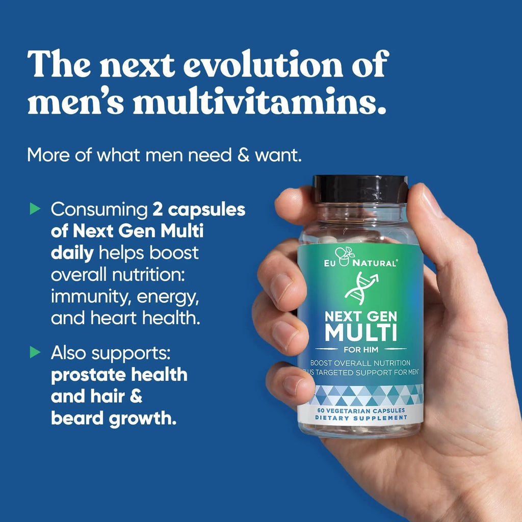 Next Gen Multi for Him Advanced Men’s Multivitamin Supplement – 26-in-1 Multiblend for Beard & Hair Growth, Men’s Reproductive Health - FENGGESTORE20