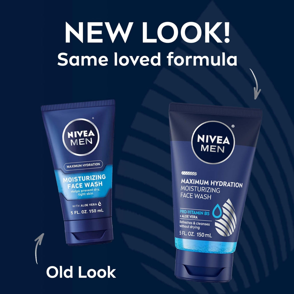 NIVEA MEN Maximum Hydration Face Wash, Face Wash with Provitamin B5 and Aloe Vera - FENGGESTORE20