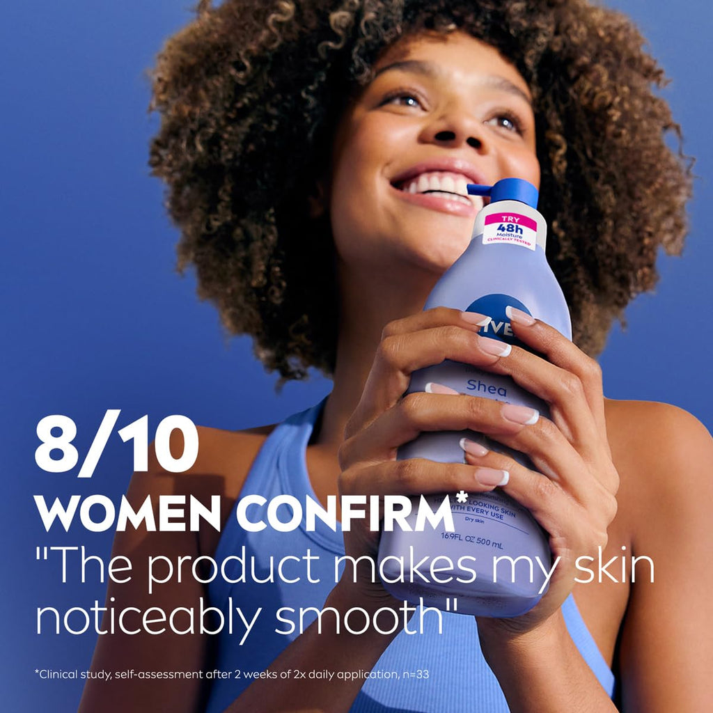 NIVEA Shea Nourish Body Lotion for Dry Skin with Hyaluronic Acid, Shea Butter and Deep Nourishing Serum - FENGGESTORE20