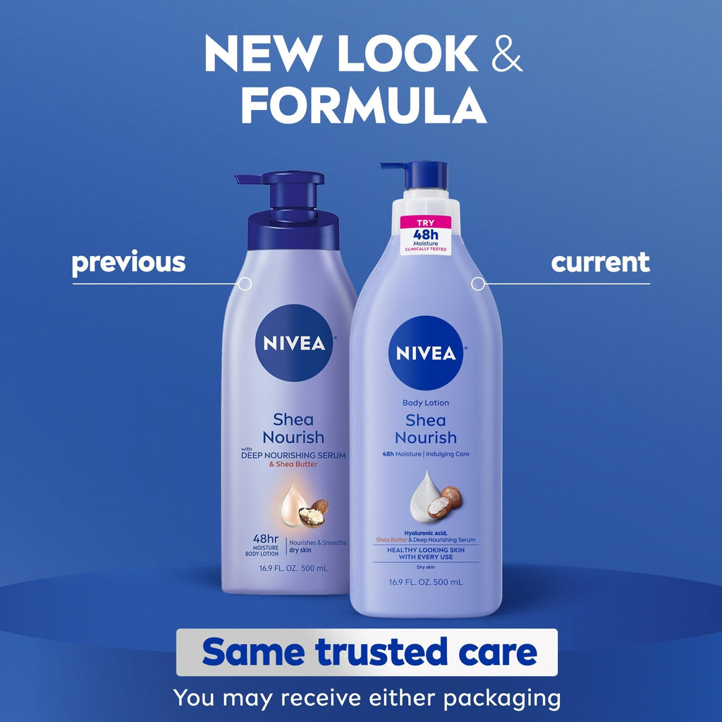 NIVEA Shea Nourish Body Lotion for Dry Skin with Hyaluronic Acid, Shea Butter and Deep Nourishing Serum - FENGGESTORE20