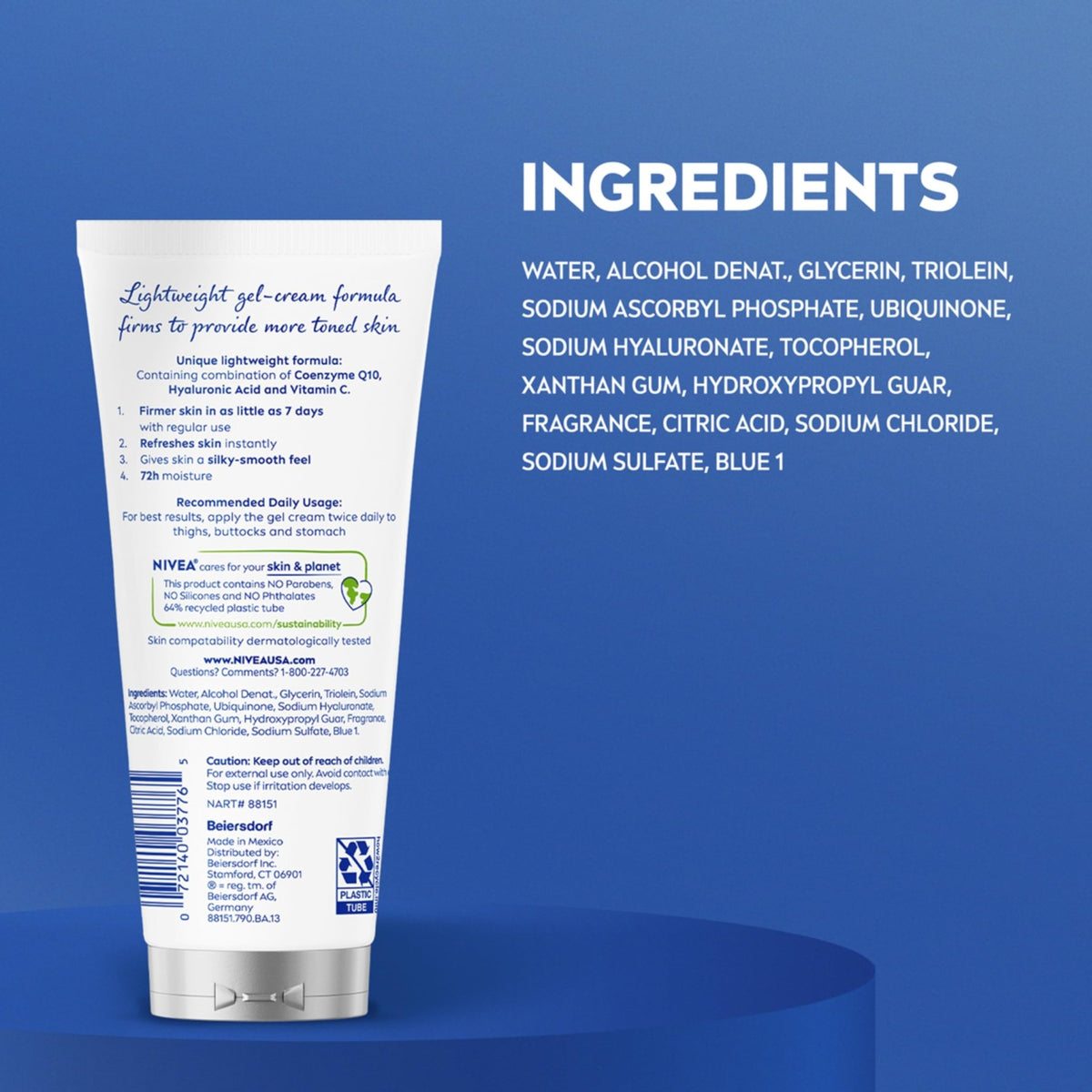 NIVEA Skin Firming & Toning Body Gel Cream with Q10, Hyaluronic Acid and Vitamin C - FENGGESTORE20