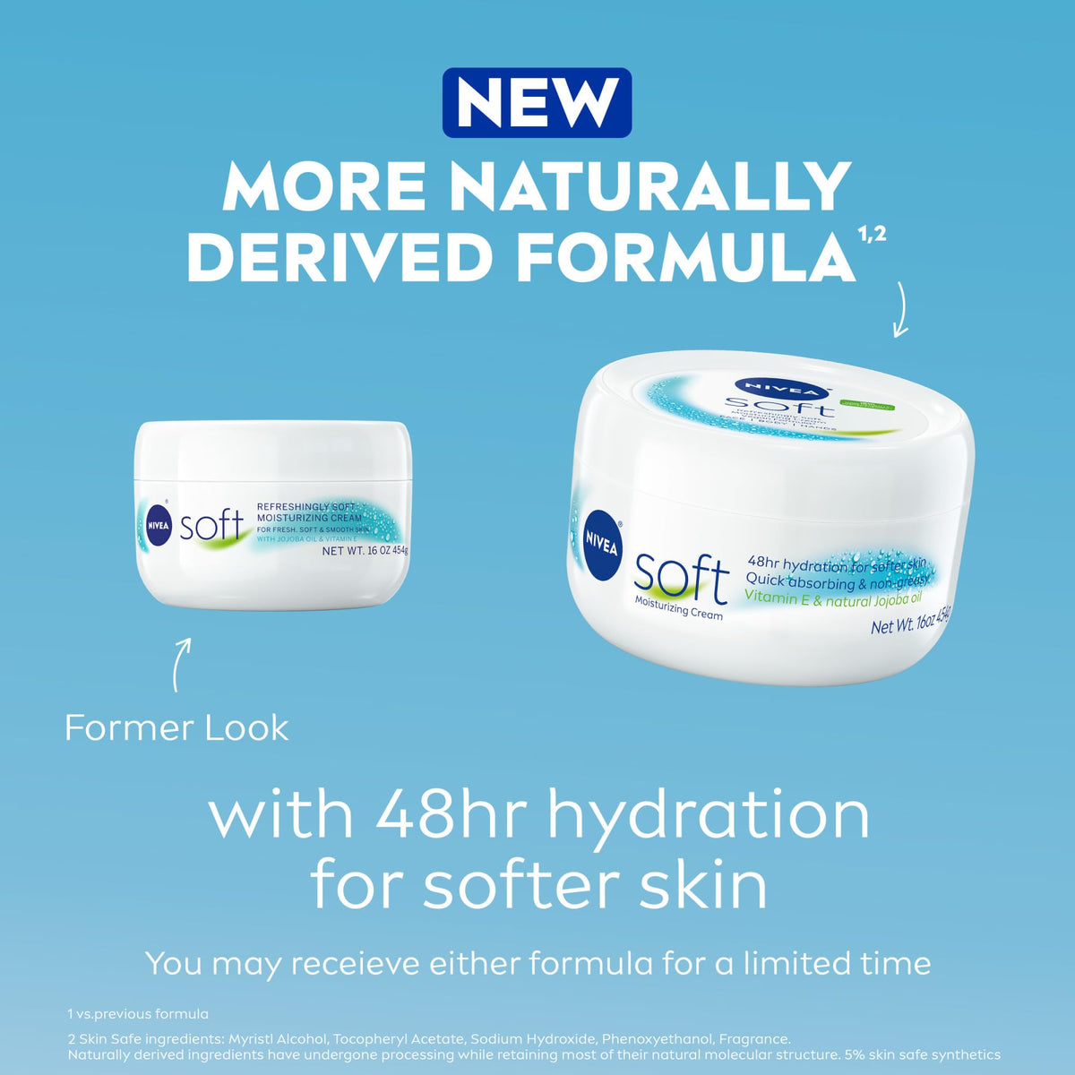 NIVEA Soft Refreshingly Soft Moisturizing Cream, Lightweight Body Moisturizer for Face, Body and Hands, Body Cream Enriched - FENGGESTORE20