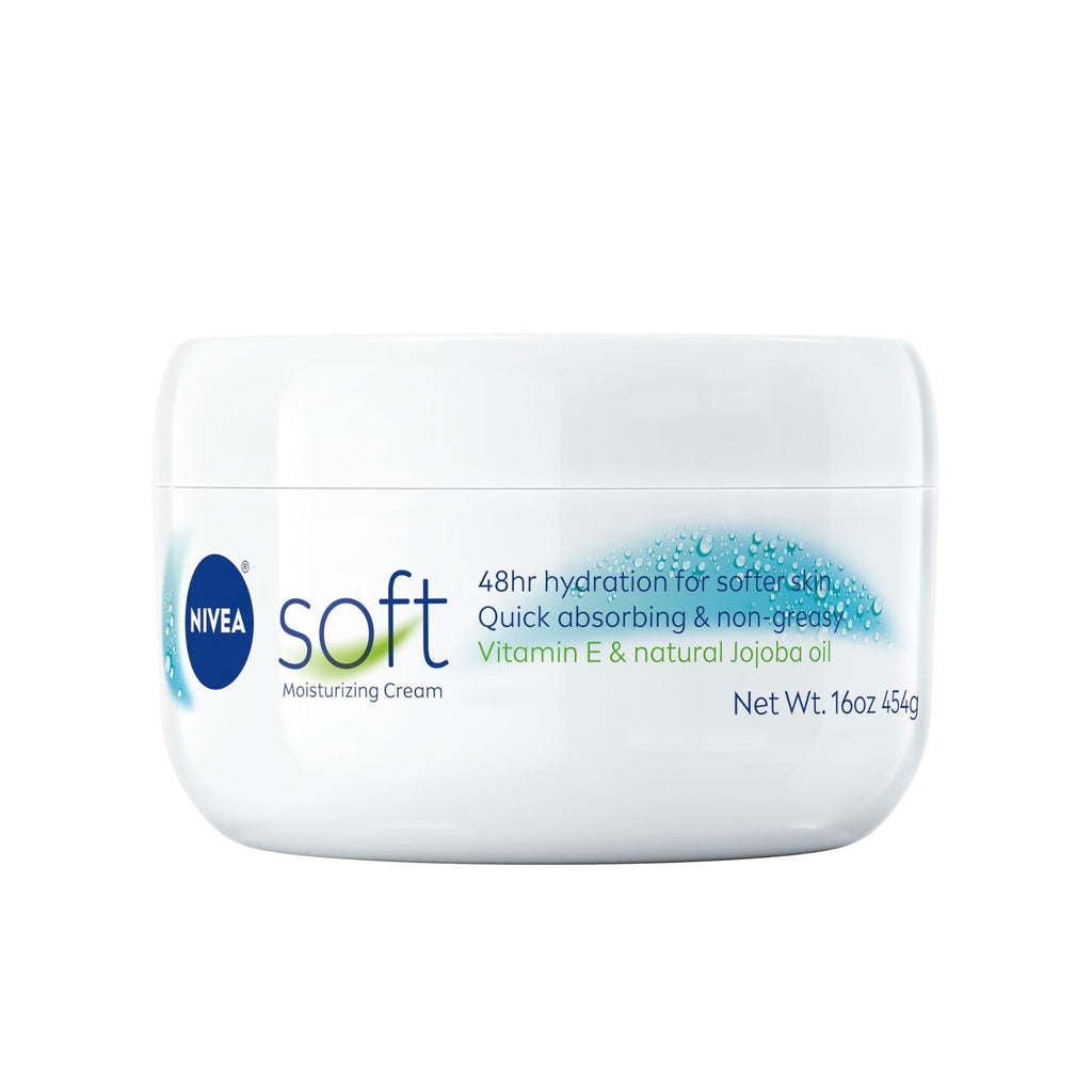 NIVEA Soft Refreshingly Soft Moisturizing Cream, Lightweight Body Moisturizer for Face, Body and Hands, Body Cream Enriched - FENGGESTORE20
