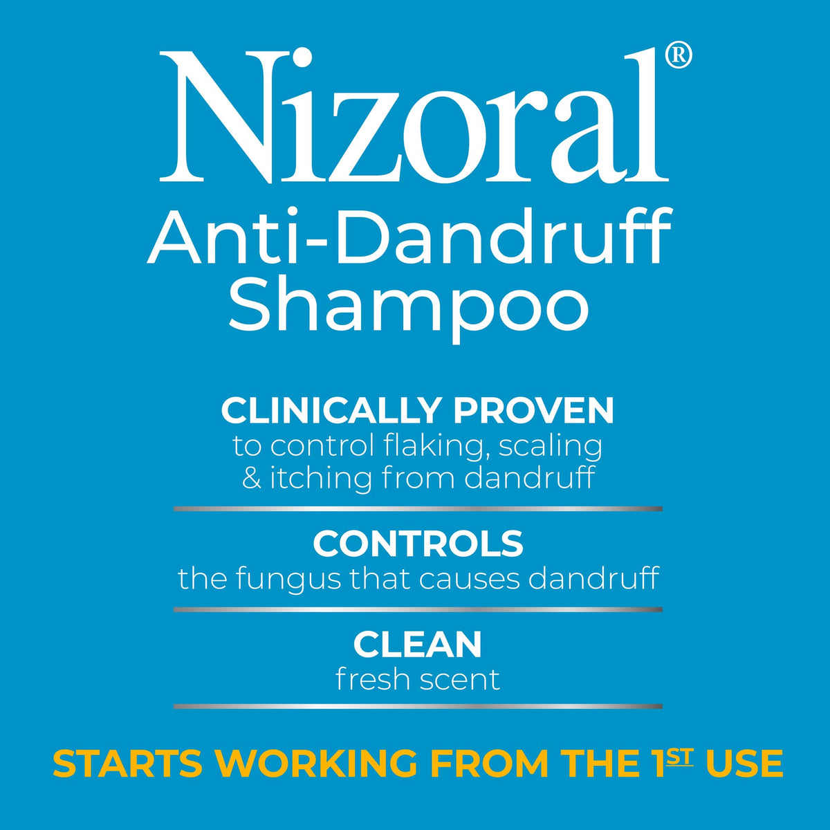 Nizoral Anti-Dandruff Shampoo with 1% Ketoconazole, Fresh Scent, 7 Fl Oz - FENGGESTORE20
