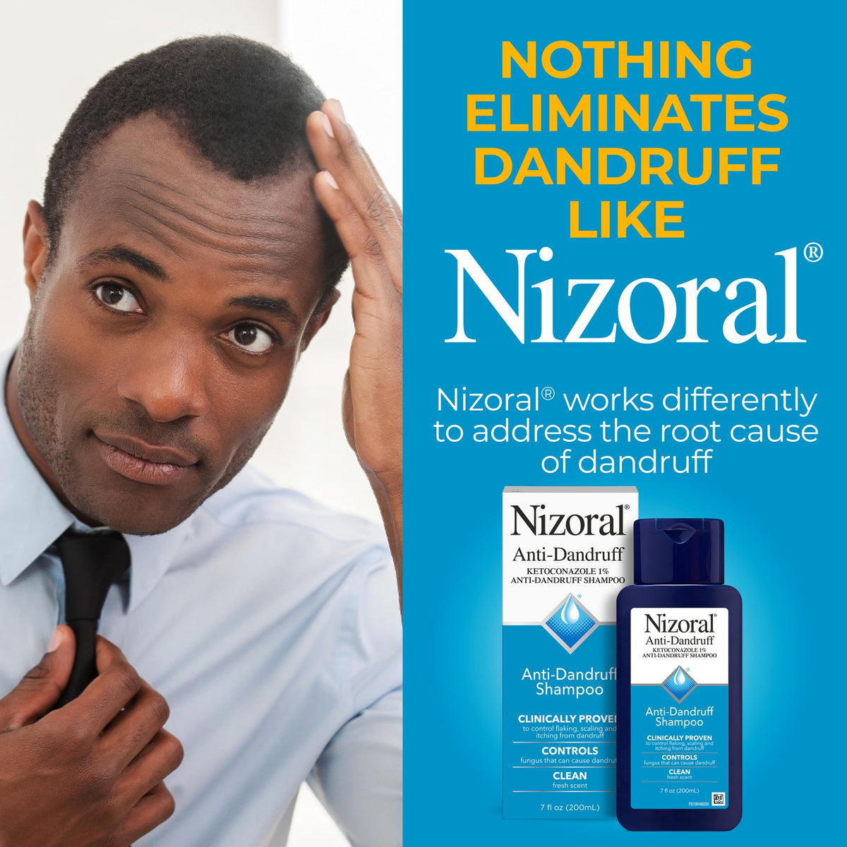 Nizoral Anti-Dandruff Shampoo with 1% Ketoconazole, Fresh Scent, 7 Fl Oz - FENGGESTORE20