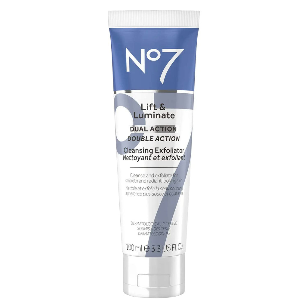 No7 Lift & Luminate Dual Action Cleansing & Exfoliating Face Wash - Gentle Face Exfoliator with Vitamin C, E & B5 - FENGGESTORE20