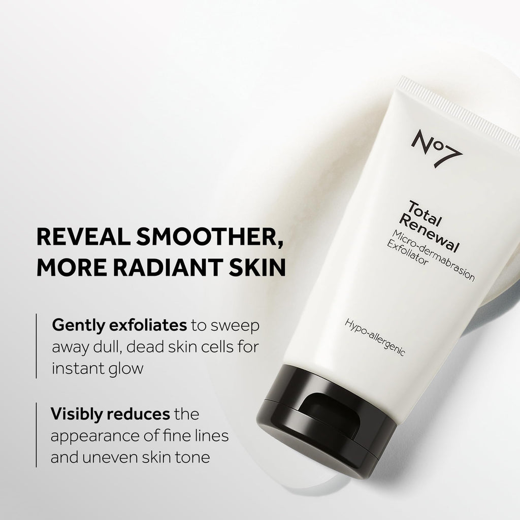 No7 Microdermabrasion Total Renewal Face Scrub - Exfoliating Face Wash & Dark Spot Corrector for Sensitive Skin - FENGGESTORE20