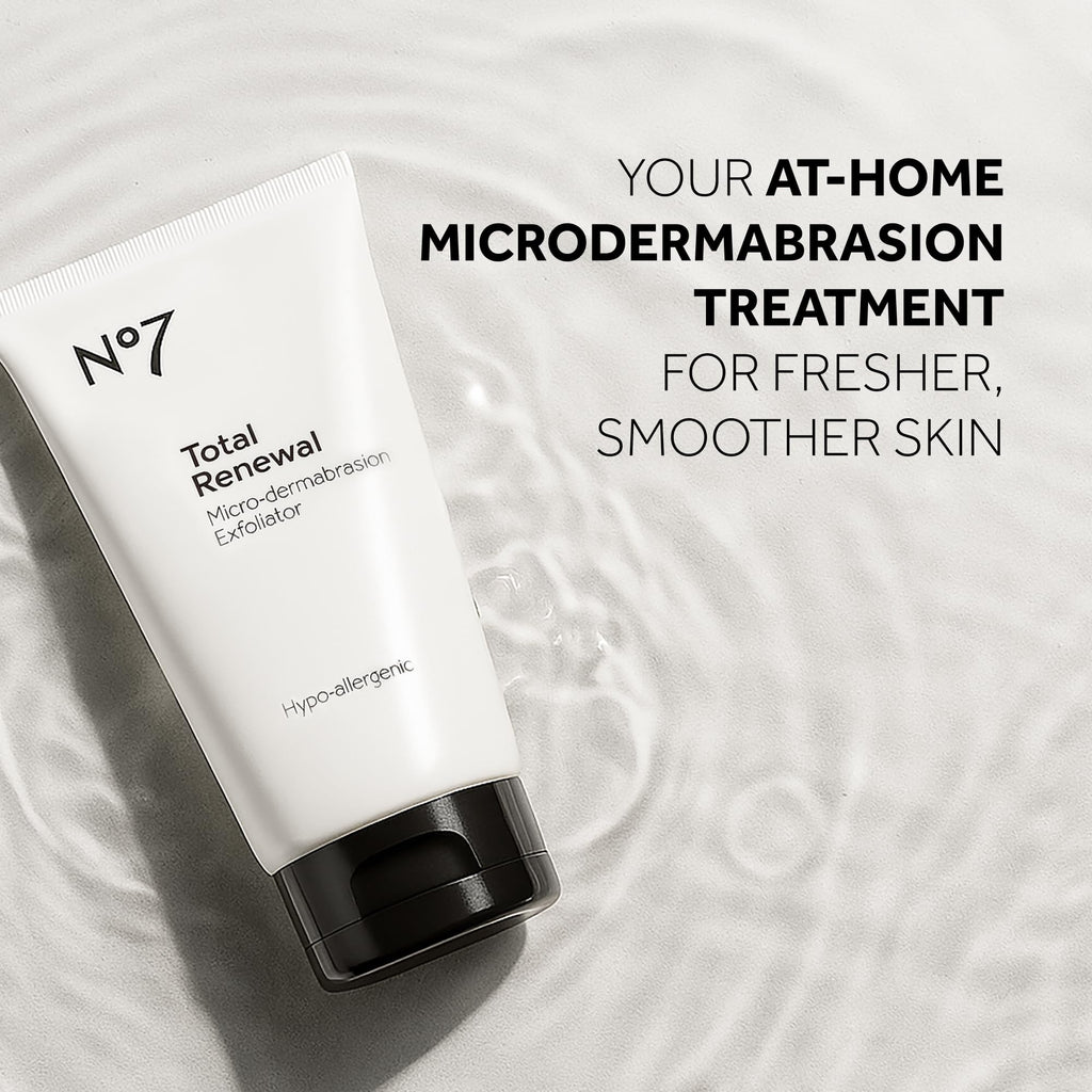 No7 Microdermabrasion Total Renewal Face Scrub - Exfoliating Face Wash & Dark Spot Corrector for Sensitive Skin - FENGGESTORE20