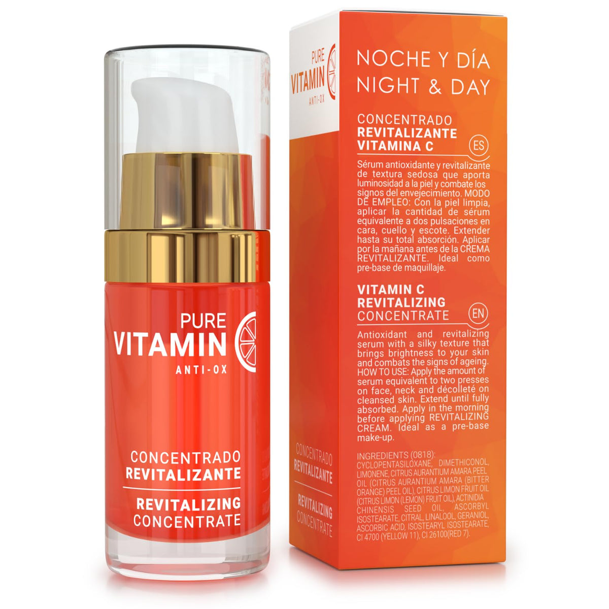 Noche Y Dia Vitamin C Serum for Mature Skin - Made in Spain - Anti Aging Formula Hydrates, Moisturizes, Firms - Targets Sun Spots - FENGGESTORE20