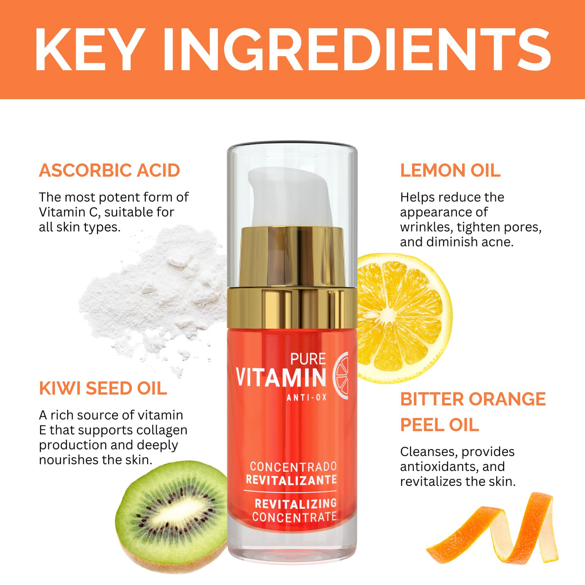 Noche Y Dia Vitamin C Serum for Mature Skin - Made in Spain - Anti Aging Formula Hydrates, Moisturizes, Firms - Targets Sun Spots - FENGGESTORE20