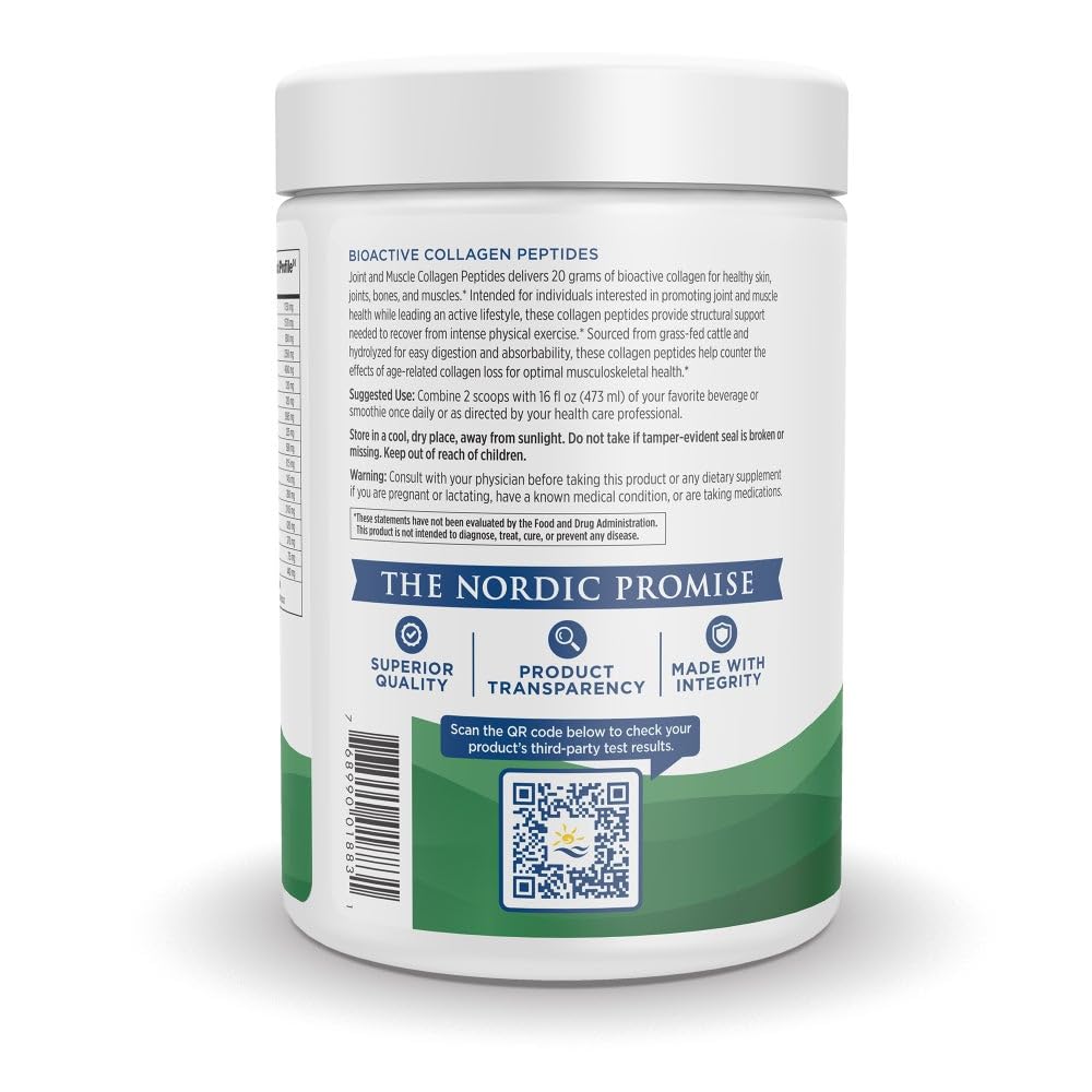 Nordic Naturals Joint & Muscle Collagen Peptides, Unflavored - 10.6 Ounces - Collagen Supplement for Skin Health and Joint Mobility - 15 Servings - FENGGESTORE20