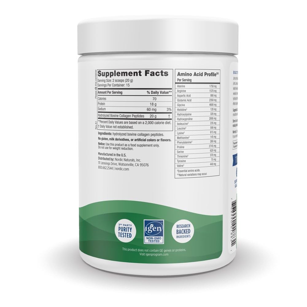 Nordic Naturals Joint & Muscle Collagen Peptides, Unflavored - 10.6 Ounces - Collagen Supplement for Skin Health and Joint Mobility - 15 Servings - FENGGESTORE20