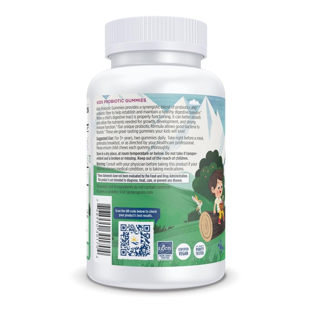 Nordic Naturals Kids Nordic Flora Probiotic Gummies, Merry Berry Punch - 60 Gummies - 1.5 Billion CFU & Prebiotic Fiber - Non-GMO, Vegan - 30 Servings - FENGGESTORE20