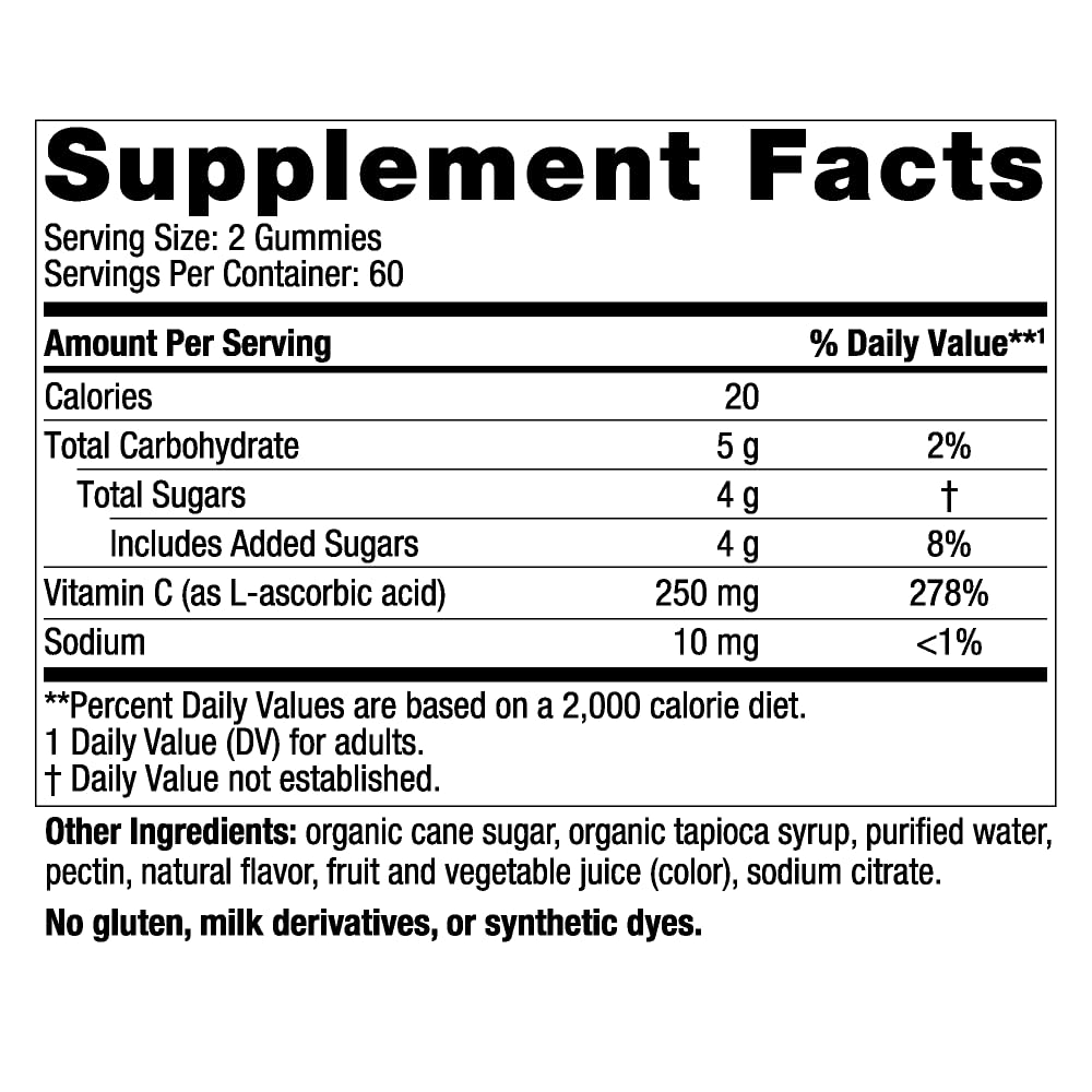 Nordic Naturals Vitamin C Gummies, Tart Tangerine - 120 Gummies - 250 mg Vitamin C - Immune Support, Antioxidant Protection, Child Growth & Development - Non-GMO, Vegan - 60 Servings - FENGGESTORE20