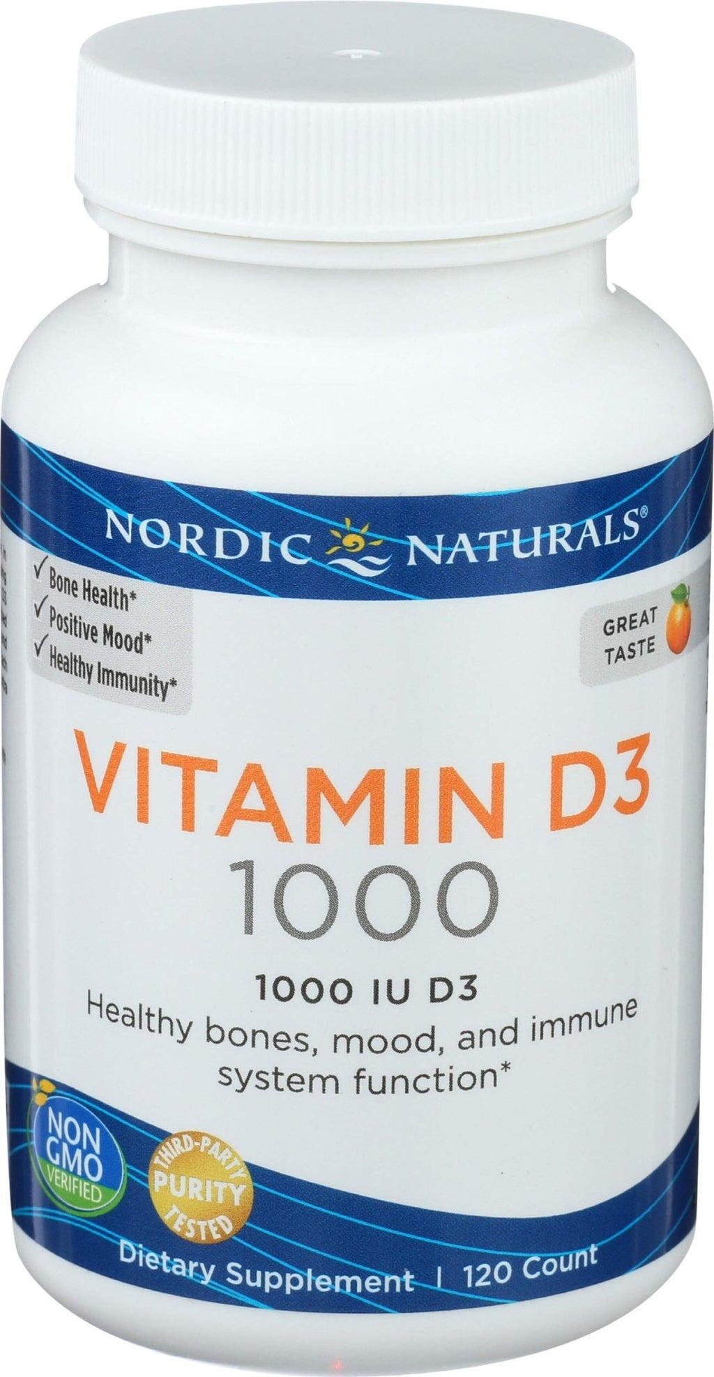 Nordic Naturals Vitamin D3 1000, Orange - 120 Mini Soft Gels - 1000 IU Vitamin D3 - Supports Healthy Bones - FENGGESTORE20
