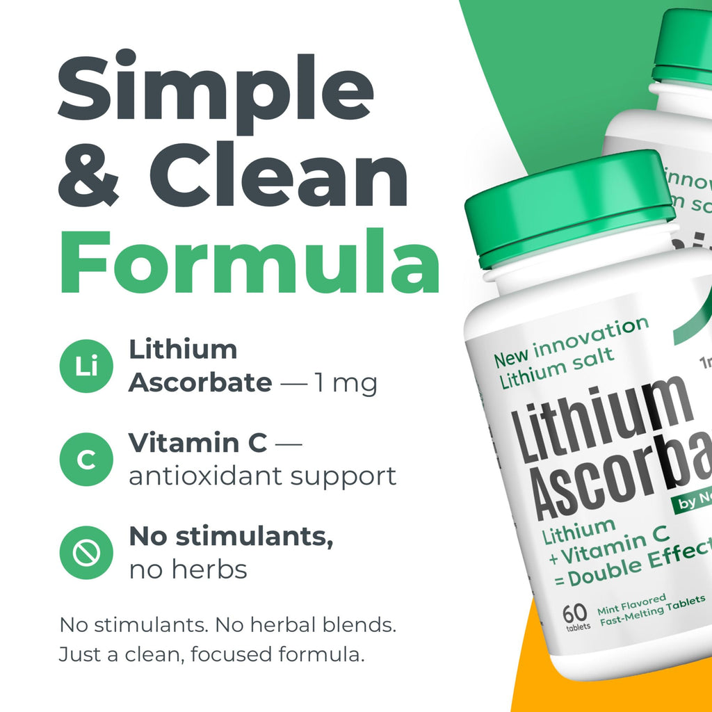NORMOTIM Lithium Supplement 1 mg Tablets – Non-Drowsy Calm & Focus Support – Memory & Mental Clarity – Fast Dissolve – Compare to Lithium Orotate - FENGGESTORE20