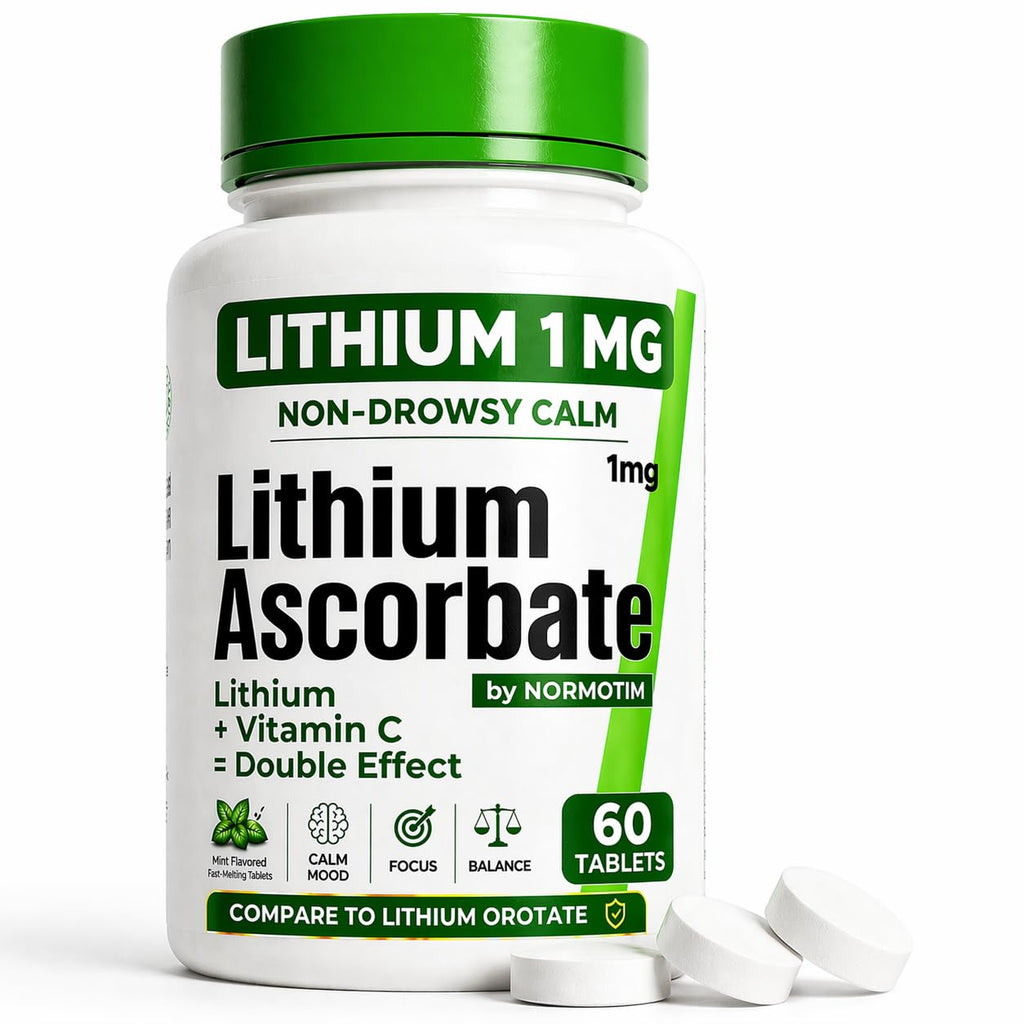 NORMOTIM Lithium Supplement 1 mg Tablets – Non-Drowsy Calm & Focus Support – Memory & Mental Clarity – Fast Dissolve – Compare to Lithium Orotate - FENGGESTORE20